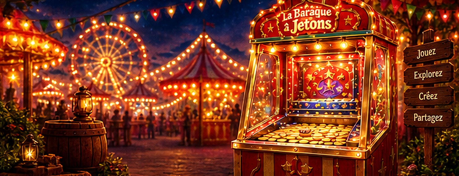 Une fête foraine de nuit, sa grande roue, et un pousse-pièces illuminé